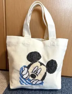 ミッキーマウス刺繍トートバッグ