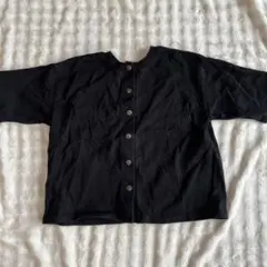 ブラック Tシャツ　ボタン付き140cmのサムネイル