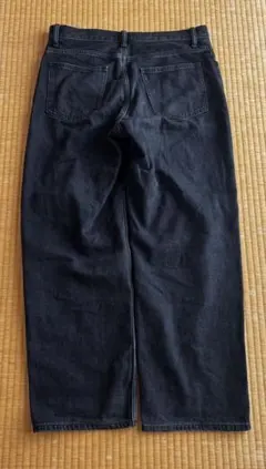 ブラックデニム ストレートパンツ ハイウエスト