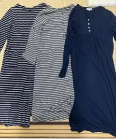マタニティ パジャマ ワンピース 3点セット 長袖