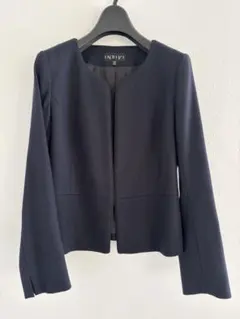 INDIVI ネイビー ノーカラージャケット 36