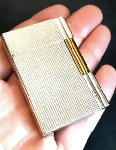 開閉音あり デュポン ガスライター ゴールド色 格子柄 ギャッツビー 