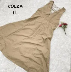 コルザ【LL】Vネック ノースリーブ ワンピース　レースアップ　サイドジップ