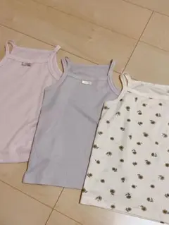 女の子用キャミソール3枚セット（リブ編み） 110cm