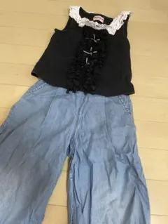 mezzo piano ノースリーブタンクトップ　ボトムスセット