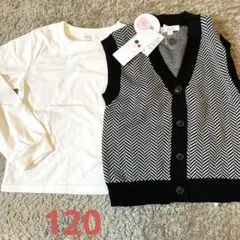 a.v.v アーヴェヴェ　120 トップス　女の子　冬　春服　新品　白　ロンT