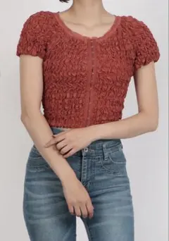 クラネ　CLANE SHIRRING PUFF TOPS （RED）のサムネイル