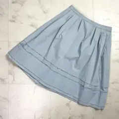 FOXEY NEW YORK タックフレアスカート 水色 40*QD1465のサムネイル