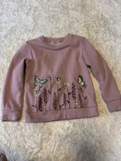 TORIDORY トレーナー 裏起毛130 ピンク 花柄