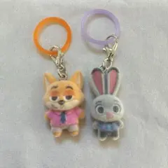 ディズニー　ズートピア　フロッキー　ミニチャーム　ニック　ジュディ　めじるし