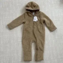【新品】GAP フリースカバーオール 6-12ヶ月 ベージュ