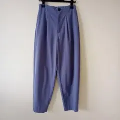 GU　パンツ　タックコクーンシルエット　くすみブルー　M　ハイウエスト