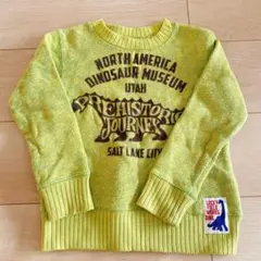 F.O.KIDS 120 恐竜柄セーター 男の子 黄緑