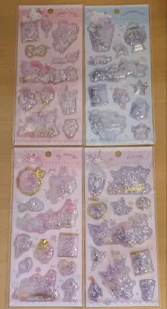 サンリオキラキラカプセルシール4種セット キティ シナモロール マイメロ クロミ