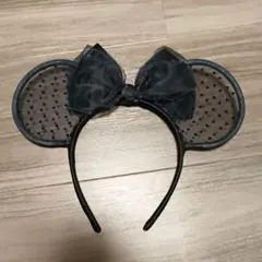 ミッキー耳デザイン ヘアバンド 黒