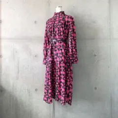 訳あり新品タグ付き花柄ティアードフリルワンピースピンクFREE