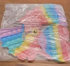 スクイーズ玩具 プッシュポップ フィジェットおもちゃ レインボー