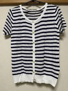半袖 カーディガン ボーダー ハニーズ Honeys サマーニット