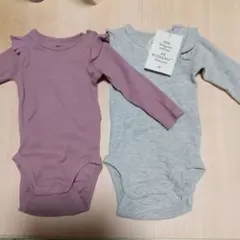 H&M 長袖ボディースーツ 60cm 2枚セット 新品・未使用 タグ付き