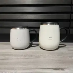 BRUNO 蓋つきステンレスマグ アイボリー グレージュ 2色セット まとめ買い