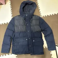 ZARA MAN フード付きダウンジャケット Mサイズ ネイビー