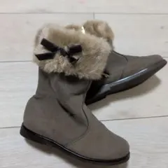 ミキハウス スエード ファー付きショートブーツ　19センチ