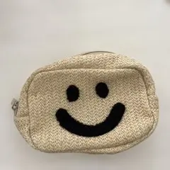 Teddy★プロフ必読してね様専用 スマイル ニコちゃん ストロー素材 ポーチ
