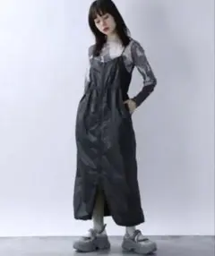 ジーナシス　シアーキリカエナイロンジャンスカ　キャミワンピース　ダブルジップ