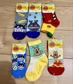 【入園準備】アンパンマン靴下6足セット　キッズ靴下13-19cm 入園準備