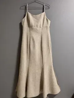 【新品】裏起毛ツイードバックリボンキャミワンピ（ラウアー）