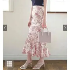 未使用 【GRL】 花柄プリーツ切替マーメイドスカート［al111］