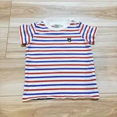 ミキハウス　DOUBLE.B 赤青ストライプ Tシャツ 90 お揃いコーデ