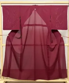 A5 夏物 色無地 天女織堅牢染 小豆色 絽 紗 薄物 着物 K168のサムネイル