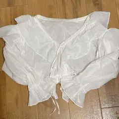 ローリーズファーム　フリルショートブラウス