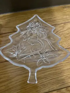 クリスマスツリー型　ガラスプレート　SOGA　曽我ガラス