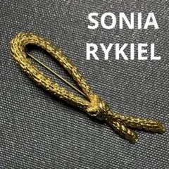 美品 SONIA RYKIEL ソニアリキエル リボン ブローチ ゴールドカラーのサムネイル