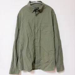 エクスプレス ストレッチシャツ L カーキ オリーブ 長袖のサムネイル