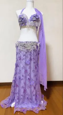 新品 ベリーダンス 衣装 セットアップ パープル M L - メルカリ