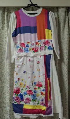 【chesty】花柄長袖ひざ丈ワンピース　サイズ1