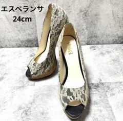 エスペランサ 厚底 ピンヒール サンダル ミュール レース 24cm