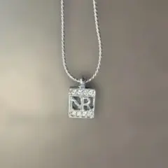 ✨NINA RICCI シルバートーンネックレス　新品未使用ロゴ+ラインストーン