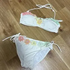 フラワー刺繍 セパレート水着 ビキニ