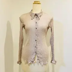 me by ISSEY MIYAKE プリーツ 長袖ブラウス モーブピンク Fのサムネイル