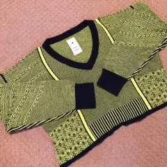 ミハラヤスヒロ MIHARA YASUHIRO ショート丈ジャガードニット 美品のサムネイル