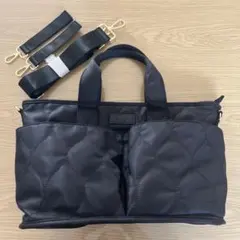 ブラック キルティング マザーズバッグ