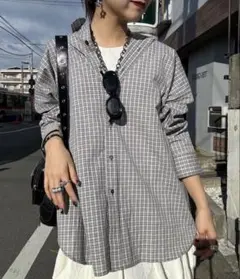 JEANASIS コットンチェックBIGシャツ