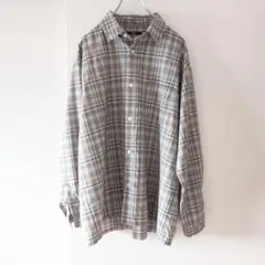 ★ほぼ新品【SHIPS】レギュラーカラー長袖シャツ チェック柄 XLサイズ