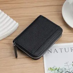 財布　ブラック　本革　ミニ財布　コンパクト　きれい　シンプル　オシャレ　黒