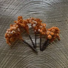 髪飾り〜成人式・卒業式　ドライフラワーオレンジ