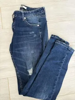 GRL ダメージデニムパンツ ダークブルー　L